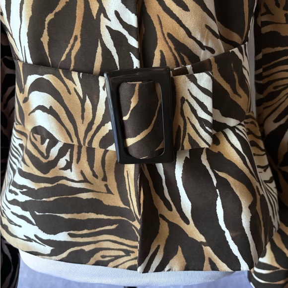 Animal print office siren suit jacket blouse sz 4 Mob Wife Liz Claiborne - Picture 4 of 12
